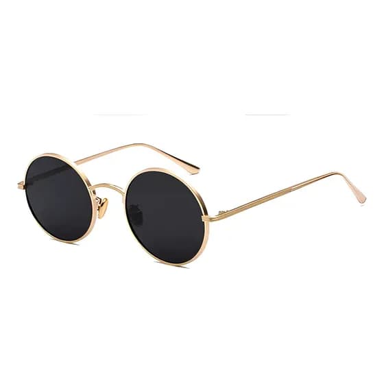 Óculos de Sol Bulier Modas Redondo John Lennon Dourado Unissex
