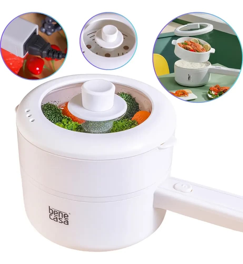 Panela elétrica antiaderente 2 L com cozimento a vapor